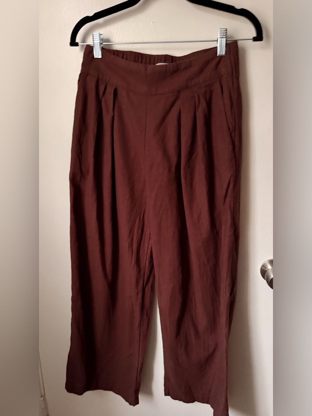 Abercrombie & Fitch High-Rise Pleated Wide Leg Pants - Brown